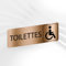 Plaque Signalétique Toilettes Handicapés – Plaque De Porte Adhésive PVC 5 x 15 cm – 20 Couleurs Disponibles (Or Antique Métallisé)