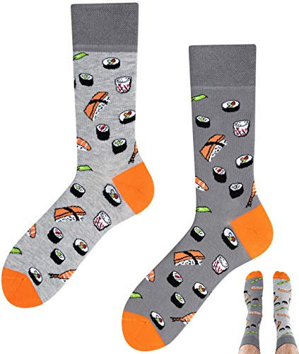 TODO Colours Lustige Socken mit Motiv - Mehrfarbige, Bunte, Verrückte für Herren und Damen (39-42, Sushi Socken)