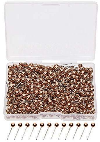 Tupalizy 1/8 Zoll kleiner runder Kugelkopf, dekorative Reißzwecken für Reisen, Karte, Kunst, Bild, Foto, Leinwand, Pinnwand, Wand, DIY, Handwerk, Zuhause, Schule, Büro, 500 Stück (Roségold)