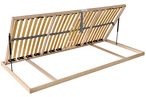 Madera 7-Zonen-Lattenrost für Bettkastenfunktion, 28 Federleisten, Birkenschichtholz Größe 120 x 200 cm, Farbe Öffnung nach Links