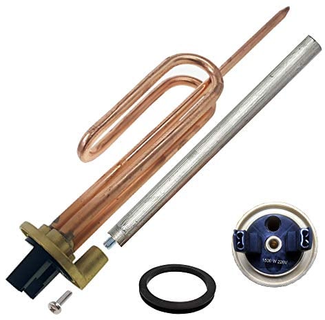 GOLDMAN SERVICE Thermo-Elektrischer Widerstand 1500 W + Magnesiumanode + Gummidichtung + Schraube Befestigungsset Ersatz-Warmwasserbereiter kompatibel mit den grossen Marken (1500 W)