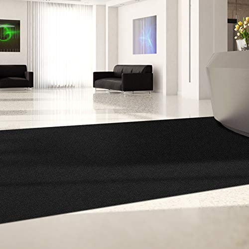 KARAT Schmutzfangmatte Hongkong auf Maß - Meterware - 10mm hohe, robuste Eingangsmatte - strapazierfähige Sauberlaufmatte (Schwarz, 100 cm x 500 cm)