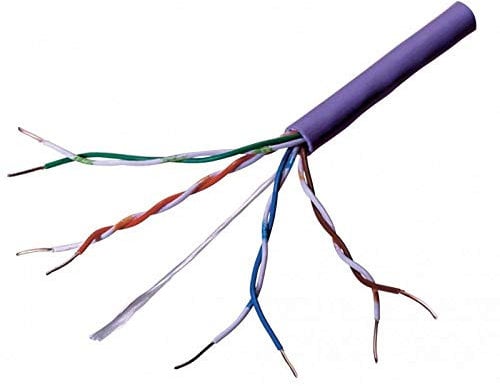 Cat5e Solid LSZH Cable 45m Reel Violet 100% Copper Data Networking Ethernet