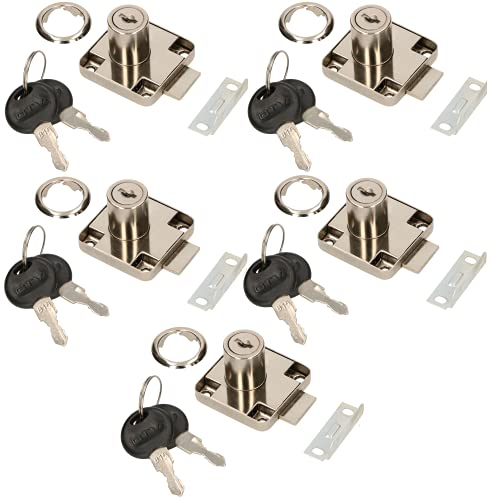 KOTARBAU® Lot de 5 serrures de meubles à visser pour portes de meubles et tiroirs 40 x 40 mm