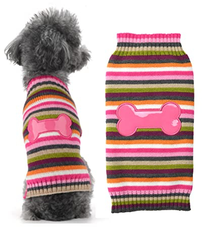 ABRRLO Hund Pullover Dog Sweater Hundepullover Haustier Hundepulli Warm Welpe Kleine Mittel Hunde (L, Rosa)