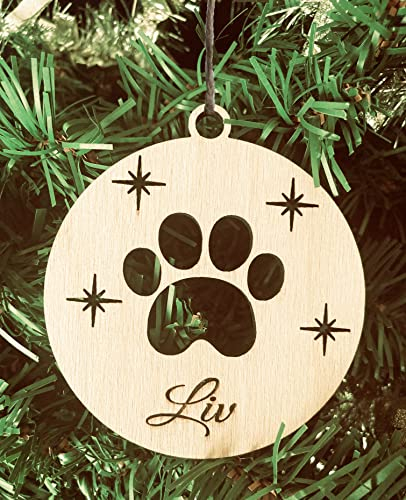 Personalisierte Hund Weihnachtsbaumschmuck Christbaumschmuck mit Hundnnamen Weihnachtsdeko Ornament Weihnachtsdeko aus Holz Weihnachtsbaum Deko Weihnachtsdekoration Ornament Holz