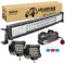 RIGIDON 22 Zoll 55 cm 270W gebogene led lichtleiste mit 12v kabelbaum kit, 2x 4 zoll spot led arbeitsscheinwerfer, Wasserdicht warmweiß offroad beleuchtung für Auto Offroad LKW KFZ Traktor 4x4, 6000K