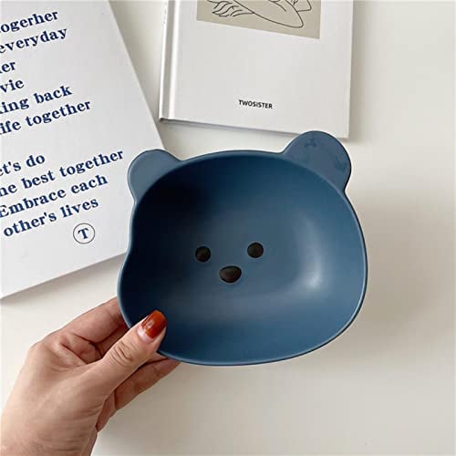JIMINISO Ceramic Crockery, Bowl, Plate, lovely Bear, Fruit Noodles, Breakfast Salad, Korean Accessories, Cooking Utensils