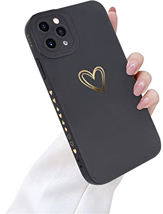 Newseego Case Compatible with iPhone 11 Pro, Stylish Gold Love Heart Pattern Design iPhone 11 Pro Case for Girls and Women Soft Liquid Silicone Slim Protective Cover for iPhone 11 Pro