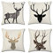 Artscope 4er-Set Dekorativ Hirsch Kissenbezug, Polyester Leinen Kissenbezüge Dekokissen Kissenhülle Set Kissen Fall für Sofa Auto Schlafzimmer Zuhause Dekor (50x50 cm)