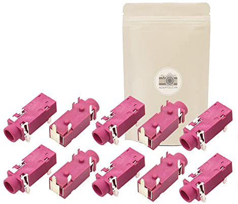Adaptout 10X Prise mini jack 3,5 mm femelle a souder pcb board stereo rose microphone