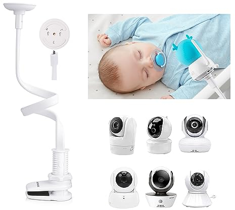 KAWA Baby Monitor Holder, Universal Baby Monitor Mount for Crib, Flexible Baby Monitor Holder, Compatible for All 1/4 Triple Hole Baby Monitor Camera, Without Tools or Wall Damage