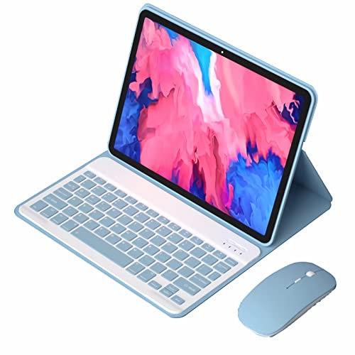 GUPENAA Étui Clavier pour Lenovo Tab M10 FHD Plus (2nd Gen) 10.3 (TB-X606F/TB-X606X), Clavier sans Fil Détachable Magnétiquement avec Souris Bluetooth,Bleu