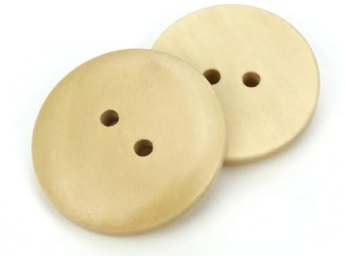 30 edle kleine Holzknöpfe 12,5mm rund natur 2-Loch Knopf Knöpfe Holzknopf zum annähen basteln nähen scrapbooking Jackenknöpfe Bastelknöpfe Zweiochknöpfe hell