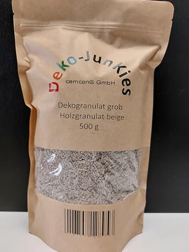 cemcon Dekogranulat Bastelsand Quarzsand grob (Holzgranulat beige)