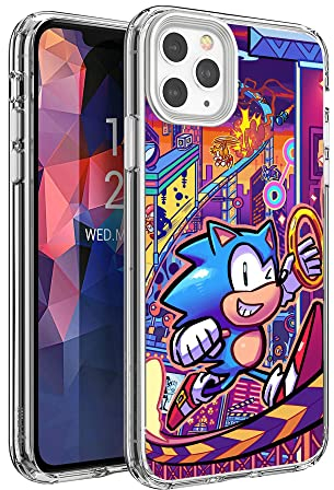 Cool Kompatibel mit iPhone 12 Hülle iPhone 12 Pro Hülle, Stoßfeste dünne TPU Hülle, Kratzfeste Clear Case (Cute-Sonic-7)
