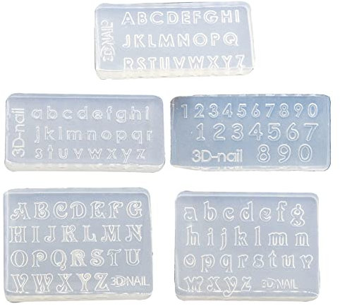 jebyltd 3D Letters and Numbers Nail Art Mold Silicone Combination Decorative Mold Nail Art Making Tool Silicone Carving Mould
