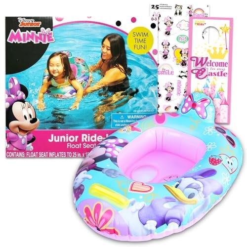 Disney Minnie Mouse Floatie Bundle - Minnie Mouse Pool Set Pool Floatie für Kleinkinder Plus Aufkleber und mehr (Minnie Mouse Pool Aufblasbar)