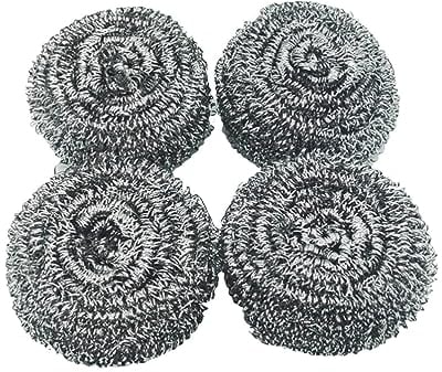 Gatuida 4 Stück Topfreiniger Schwamm Spülbürste Küche Reinigungsball Edelstahl Topfreiniger Pad Stahlwolle Geschirrreiniger Geschirrwaschwerkzeug Schwämme Küche Spirale Topfreiniger Geschirrspüler