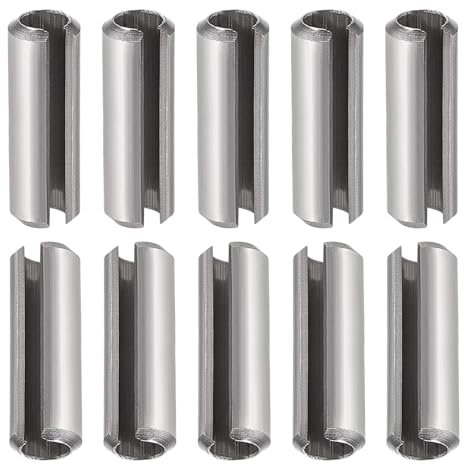 DTGN M8 x 45mm(DxL) Fente Ressort Broche - 10Paquet - Bien pour Maison Machine Fixation - 304 Inox Acier Ressort Cheville Tension Rouleau Broche - Argent