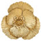 Oairse Set of 3 Magnolia Metal Flower Wall Art Decor, 3D Floral Sculptures Modern Gold Wall Décor Rustic Metal Flower Wall Hanging for Living Room Bedroom Kitchen Office Café Wall Decoration