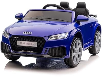 FINOOS Voiture électrique Enfants A.U.D.I. TTRS, avec Télécommande 2,4 GHz, Batterie: 12V4.5AH, 2 x Moteur 30 Watt (Blue)