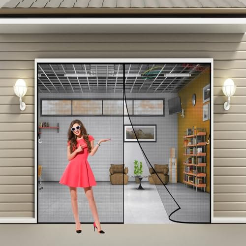 Magnet Fliegengitter Tür, 345x270cm Insektenschutz für die Tür Fliegenvorhang mit Magentverschluss für Balkon, Terrasse und Wintergarten Schwarz Anpassbare