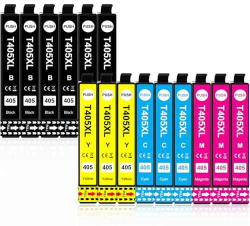 CLYWENSS 15-Pack 405XL Druckerpatronen Kompatibel mit Epson 405 XL Patronen für Workforce Pro WF-4820 WF-4830 WF-3825 WF-3820 WF-4825 WF-7840 WF-4830DTWF 4820DWF 3825DWF 3820DWF 4825DWF (6BK 3C 3M 3Y)