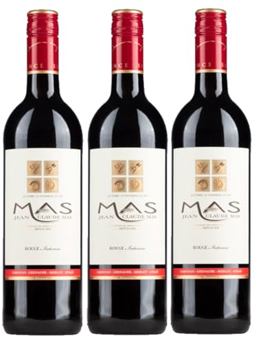 Domaines Paul Mas Jean-Claude Mas Rouge Intense IGP Rotwein trocken Frankreich inkl. FeinWert E-Book (3 x 0,75l)