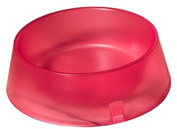 Pet Food And Water Bowl Plastic Dish For Dogs And Cats Wide No Tip Base Spills Large 1464Jhir (Red, One Size)