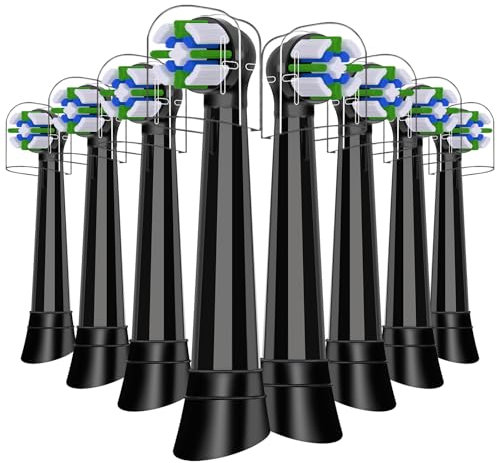 SPATEECO 8er Aufsteckbürsten Kompatibel mit Oral b iO 3/4/5/6/7/8/9/10 Serie elektrische Zahnbürsten, Aufsteckzahnbürsten Kompatibel mit Oral b iO, IO Zahnbürste Aufsätze (Schwarz)