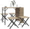 Juroupi 5-TLG. Garten-Essgruppe Sitzgruppe Outdoor Terrassen-Sitzgruppe Garten-Essgruppe TerrassenmöBel Klappbar Beige Poly Rattan