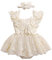 ZZLBUF Newborn Baby Girl Clothes Infant Flower Lace Tutu Romper Dress Ruffle Sleeveless Bodysuit Cake Smash Outfits (Beige, 3-6 Months)