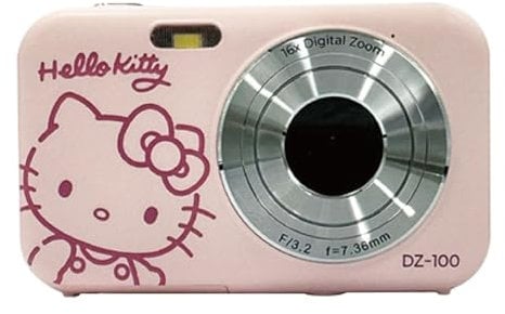 YASHICA Yashica DZ-100 Hello Kitty Digital Camera, 4K Compact Camera with 14x Optical Zoom, Supports Micro SD Cards, Pink