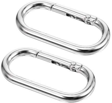 JIYIN 2 Stück Oval Spring karabinerhaken groβ, 4cm Silber Metall Ringkarabiner Karabinerhaken Schlüsselring Spring Buckle Clip Schlüsselanhänger für DIY Geldbörsen Schlüsselkette Rucksack