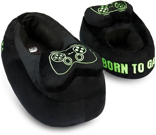 Get Trend Slippers for Boys Teens, 3D Plush House Slippers Non Slip Sole, Slip On House Shoes, Gifts for Boys