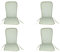 HERSIG - Pack 4 Cojines Silla con Respaldo | Almohadillas Silla Rallas Finas Verde Claro-Blanco