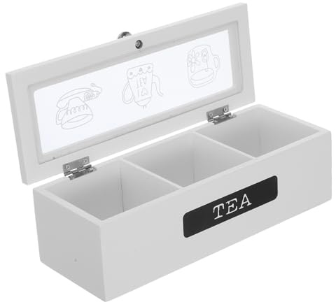MAGICLULU Teebeutel-Organizer Aus Holz Mit Mehreren Fächern Aufbewahrungsbox Für Teebeutel Kaffee- Und Zuckerpäckchen Für Küche Coffeeshop Und Heimdeko