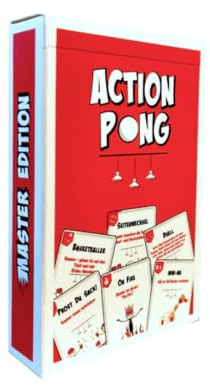 Action Pong - Beer Pong Kartenspiel Erweiterung - 45 Spielkarten & 4 Kreativkarten inkl. Regelwerk