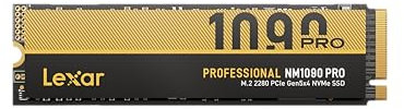 Lexar 4TB NM1090 SSD PCIe Gen5 NVMe M.2 2280 Internal SSD, Up to 14000/13000 MB/s Read/Write, Advance Thermal Control Design, DirectStorage Enabled, for Gamers and Creators (LNM109P004T-RNNNU)