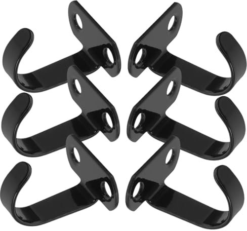 Holibanna 6 Stück Anschließen Pflicht Haken Unter Schlüssel Gestelle Groß Bad Schwer Regal Wandmagnierte Kleiderbügel Deckenhänger Haushalter Black Eisen