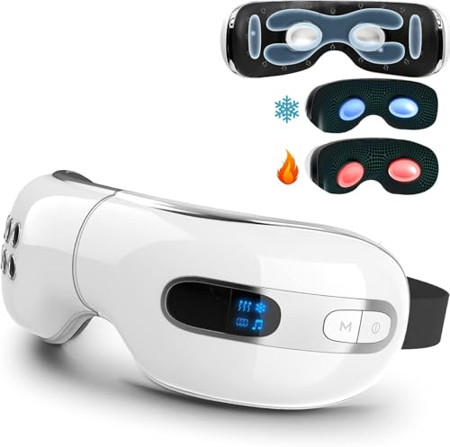 BOQUBOO Eye Massager with Heat and Cooling for Migraines Dry Eyes Heated Eye Massager for Sleeping Travel Birthday Gifts for Women and Men
