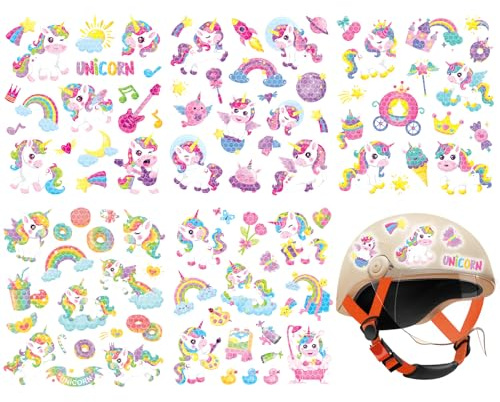 Pegatinas Reflectantes, 5 Piezas Unicornio Adhesivos Reflectante, Pegatinas de Bicicleta de Alta Visibilidad, Adhesivo Reflectante Bicicleta, Cintas Reflectantes Kit para Moto