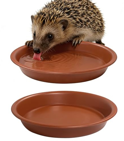 xiaoxiaozhijia Hedgehog Food And Water Bowls Set of 2, Hedgehog Feeding Station With Low-Profile Design,14 cm Wide, 2 cm Deep,Perfect for Outdoor Wildlife Gardens & Small Pets