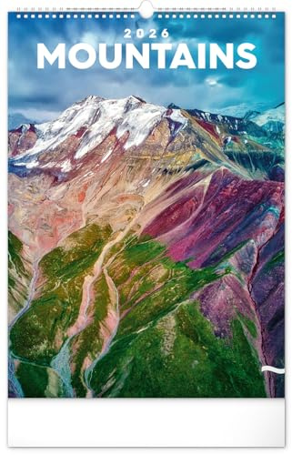 NOTIQUE Wandkalender 2026 Berge – Landschaftskalender mit Beeindruckenden Naturmotiven, Monatskalender Kalender – 33 x 46 cm