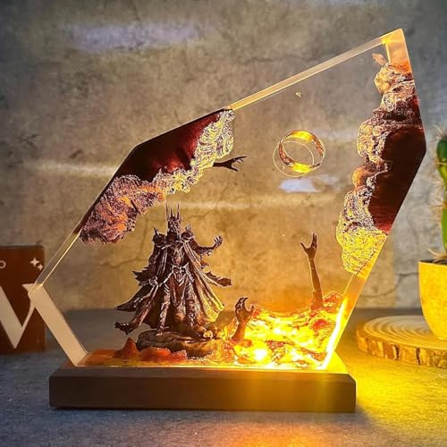Schreibtischlampe aus Kunstharz – handgefertigtes Nachtlicht mit USB-Anschluss und variablen Lichtern, perfekt für Themengeschenke und Heimdekoration