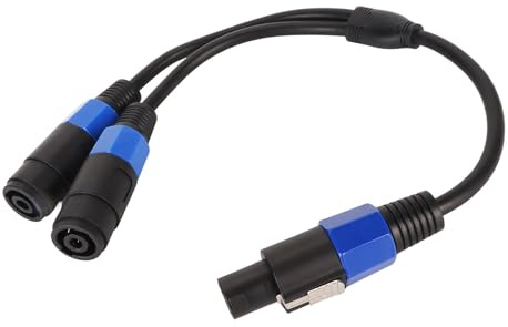 RELDAXSBH Professional Speaker Splitter Cable, Male to 2 Female Extension Cable, One Input Dual Output for Stage Monitors Indoor Speakers Subwoofers with Twist Lock System, 0.5m