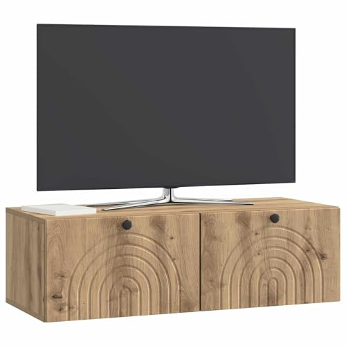 vidaXL Wandmontierter TV-Schrank Artisan-Eiche 99 x 41 x 30 cm, Modernes Wohnzimmer Lager, rechteckiges Design, Wandregal, praktische Medieneinheit, viele Entertainment Plätze