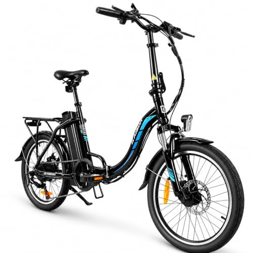 KAISDA K7 E-Bike Klapprad 20 Zoll, faltbares Elektrofahrrad mit 250W 40Nm Motor, 36V 13Ah 468Wh abnehmbarem Akku, bis 75 km, 7-Gang, Tiefeinsteiger für Damen und Herren