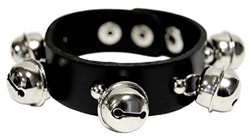 Glocken-Armband, Farbe: Schwarz, Material: Kunstleder